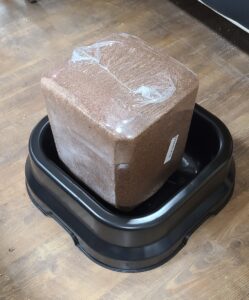 mineral block in a holder
