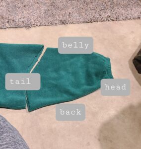 No-sew goat coat labeled