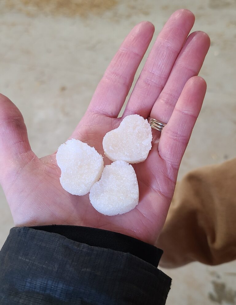 Heart-shaped DIY sugar cubes