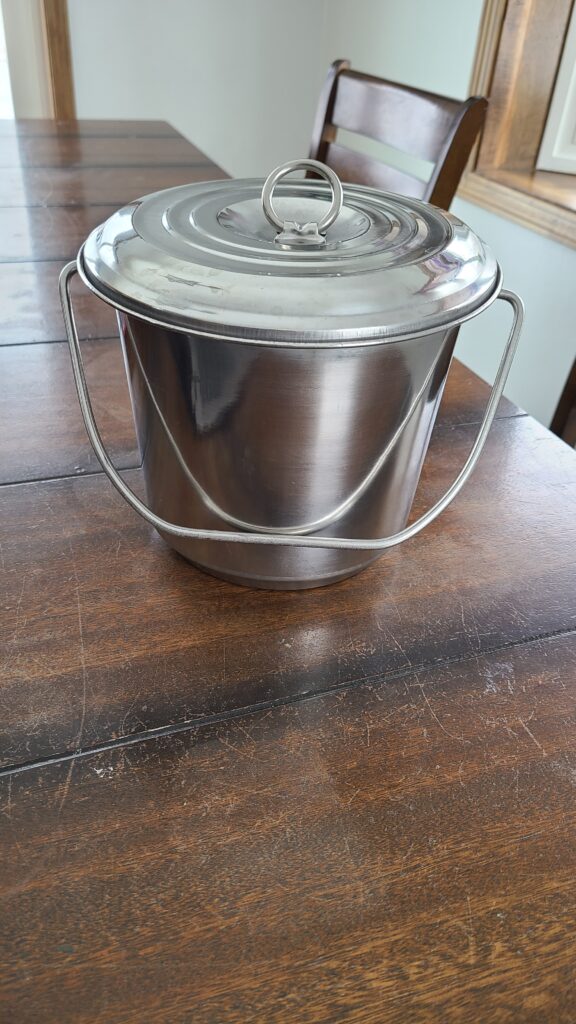 Milking pail with lid basic milking supplies for goats

