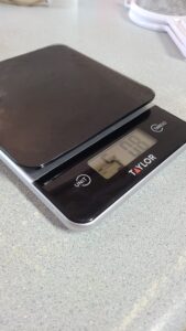 Kitchen scale used for soap making