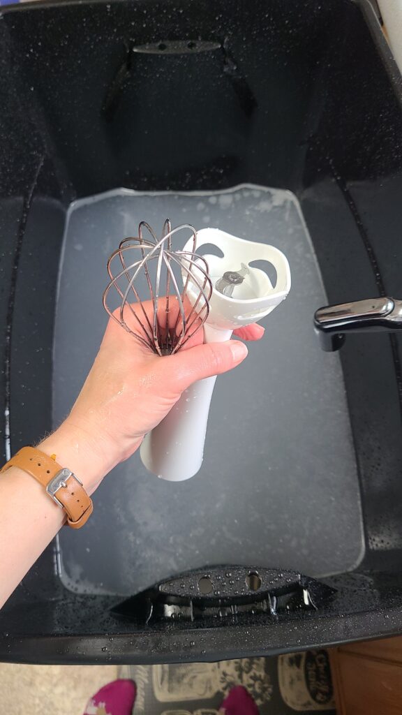 Rubbermaid tote for washing soap making equipment