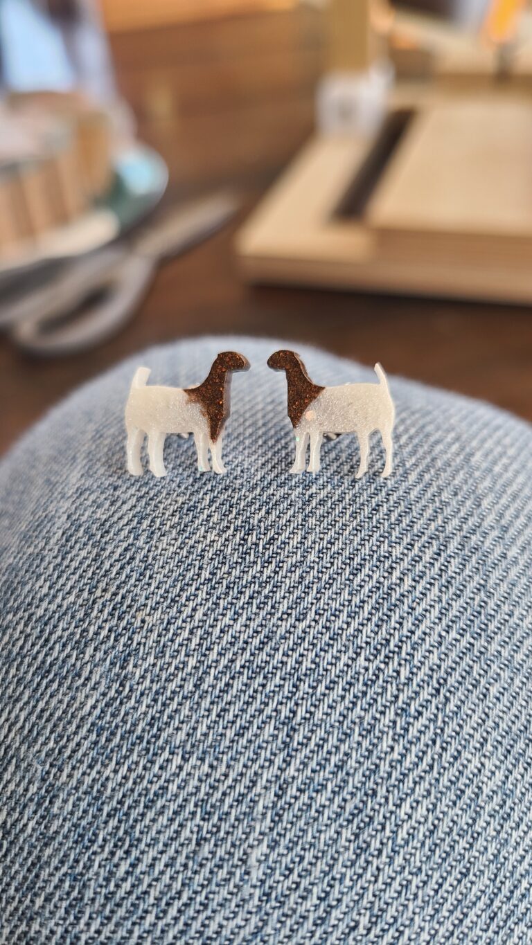 Making resin earrings in a goat shape