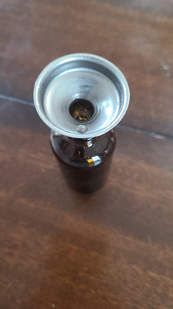 Funnel on a glass bottle 
