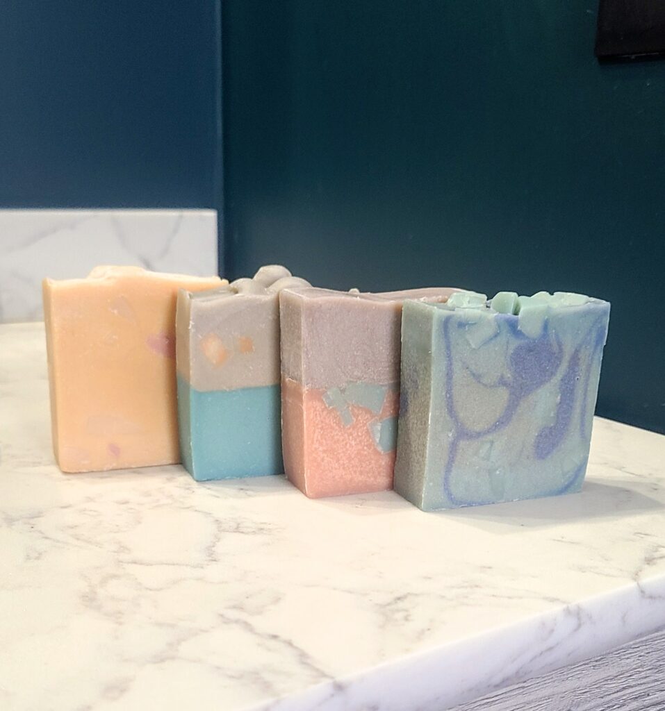 Four goat milk soaps