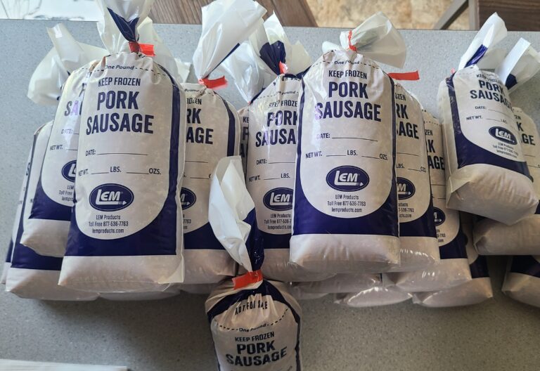 1 pound bags of homemade pork sausage