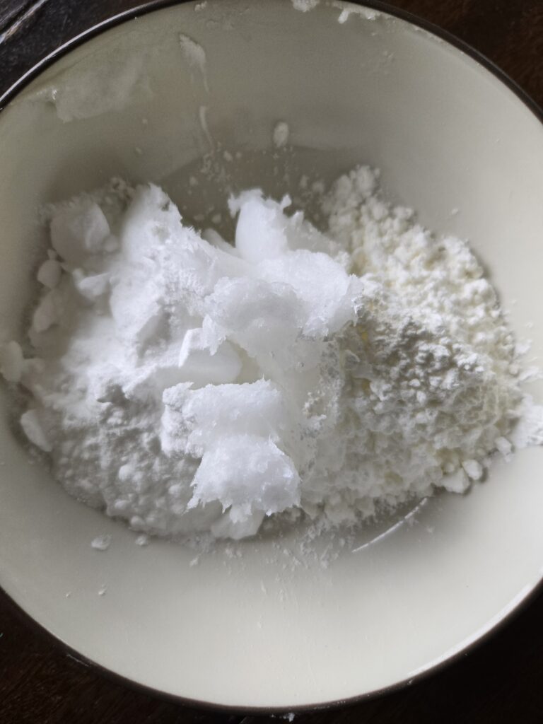 Ingredients for homemade deodorant.