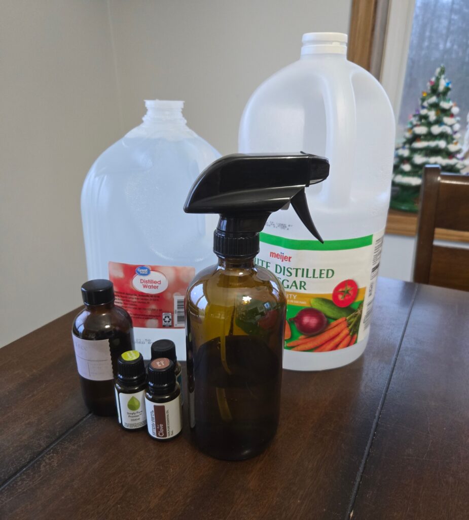 Ingredients for making homemade antifungal spray