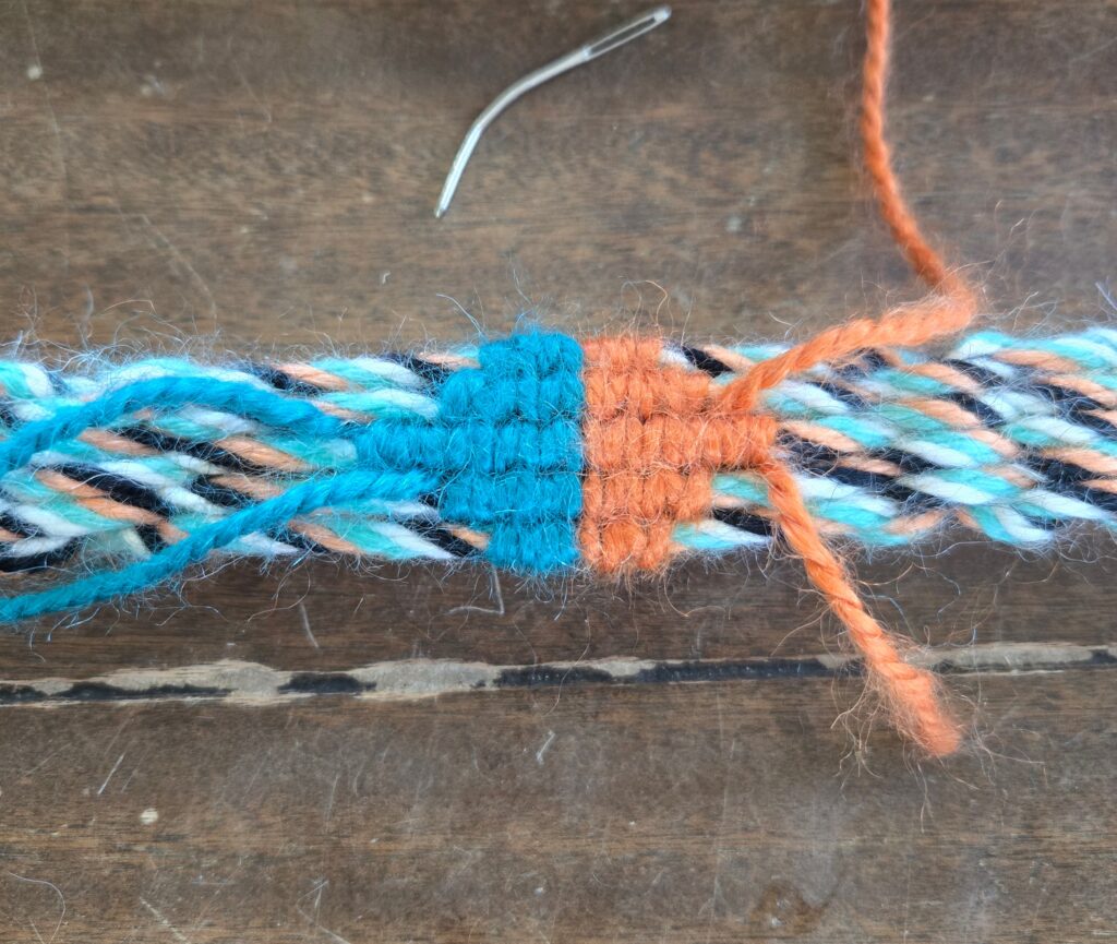 Weaving a mohair dog collar