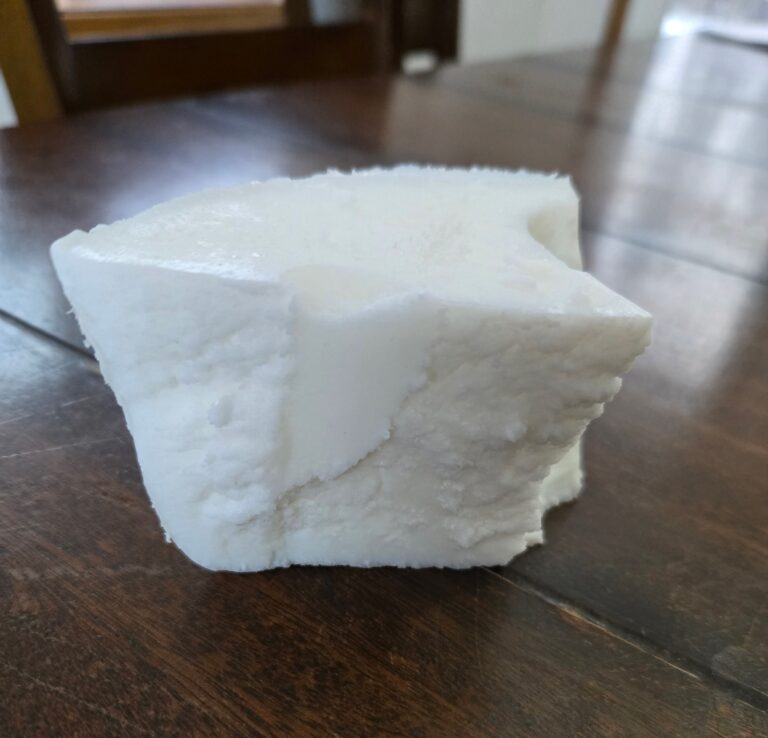 A chunk of tallow sitting on a table