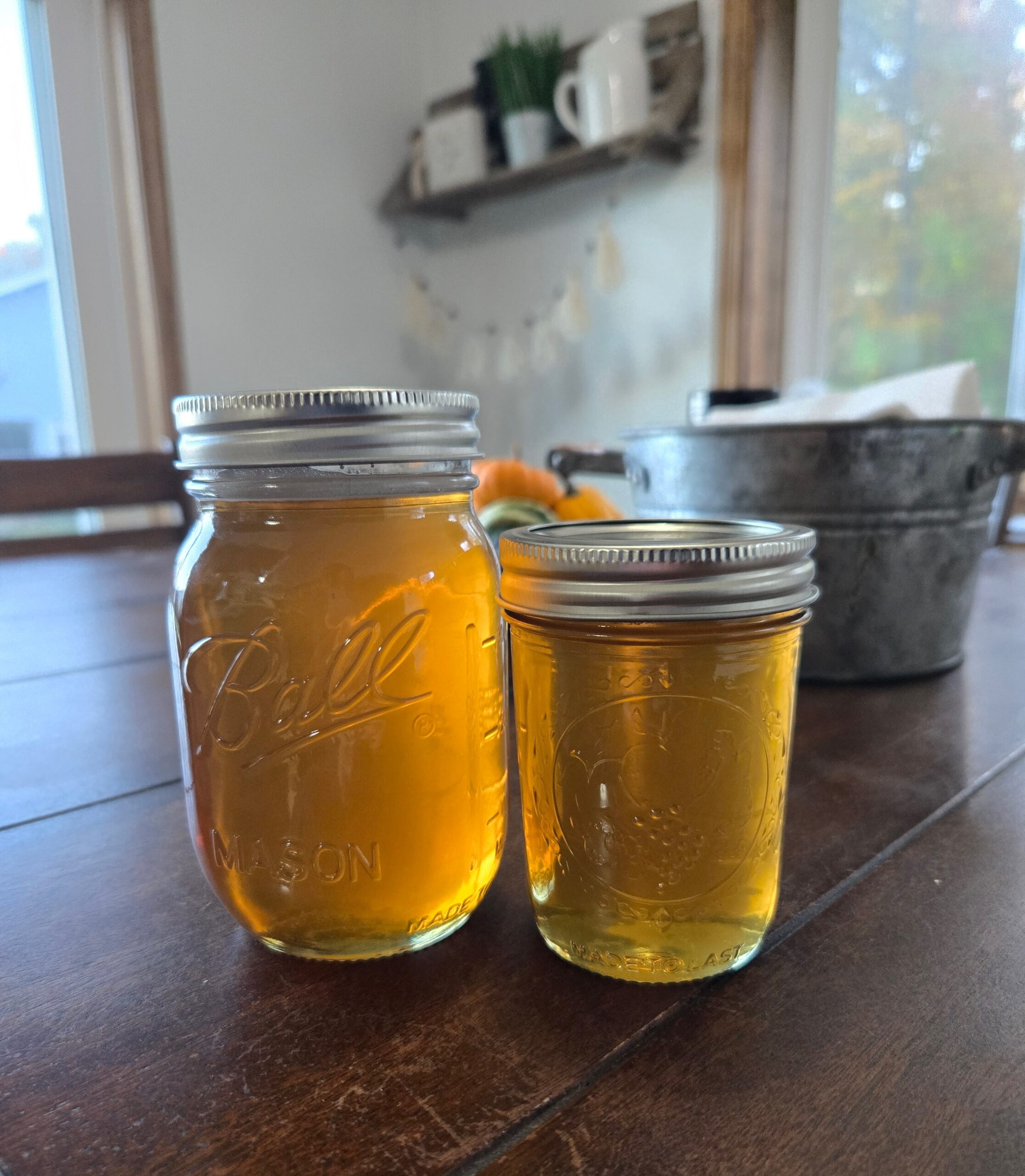 Two jars of honey