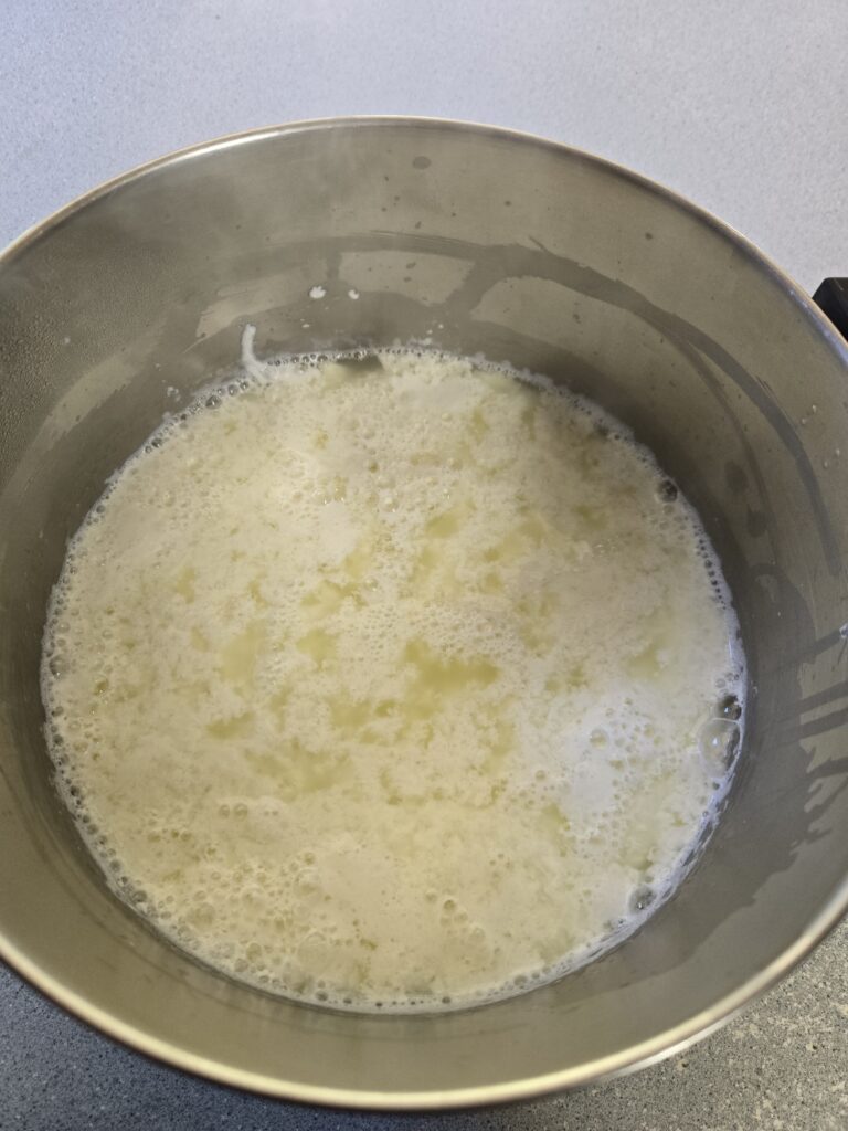 fresh cheese ready to be strained
