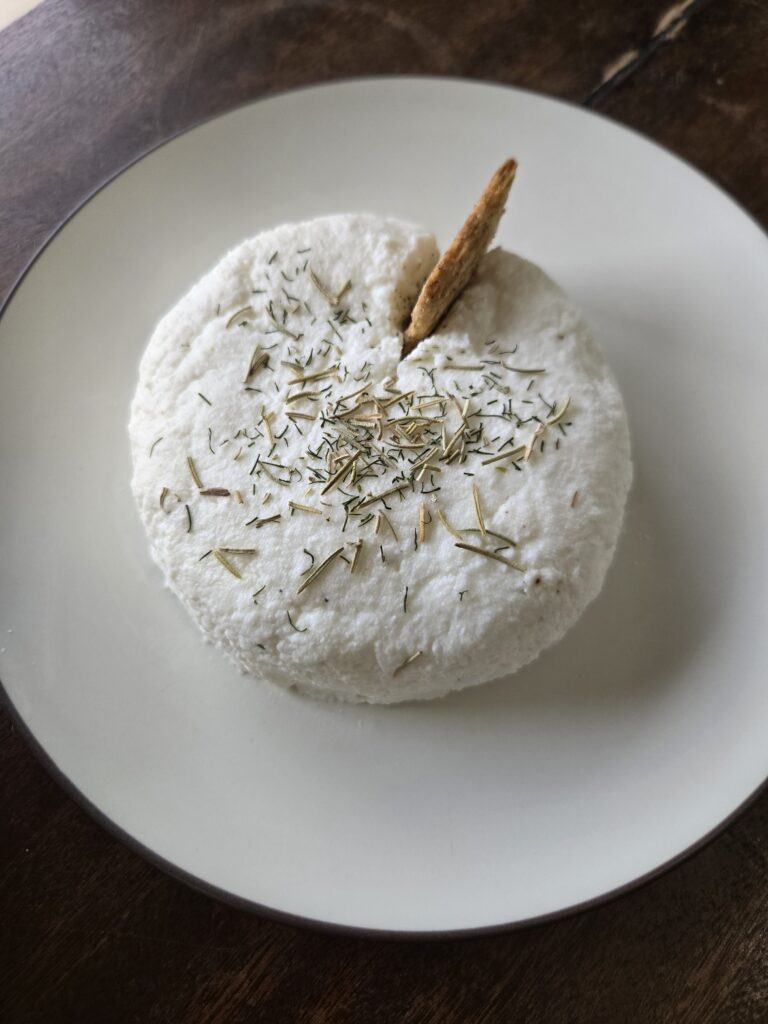 Farmer's cheese made with goat milk