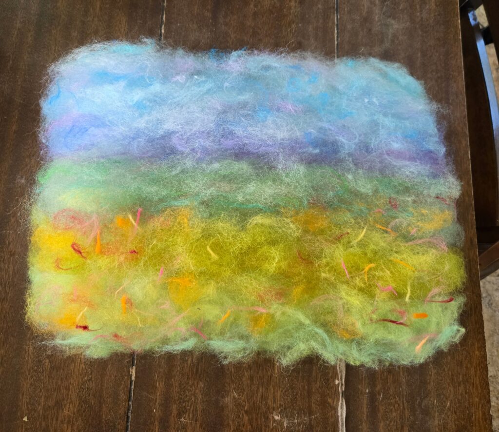 Wool ready to be wet-felted
